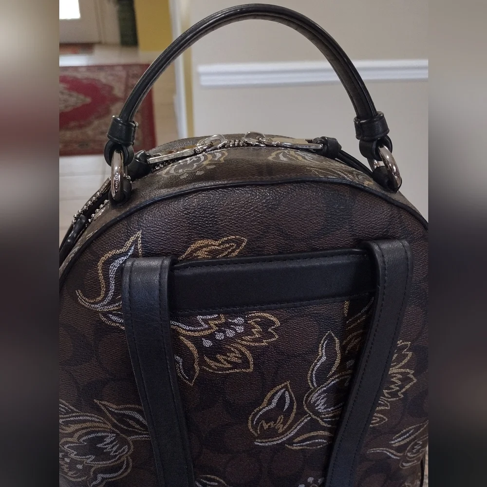 Coach Jordyn Signature Canvas Tulip Brown Backpack Like new
